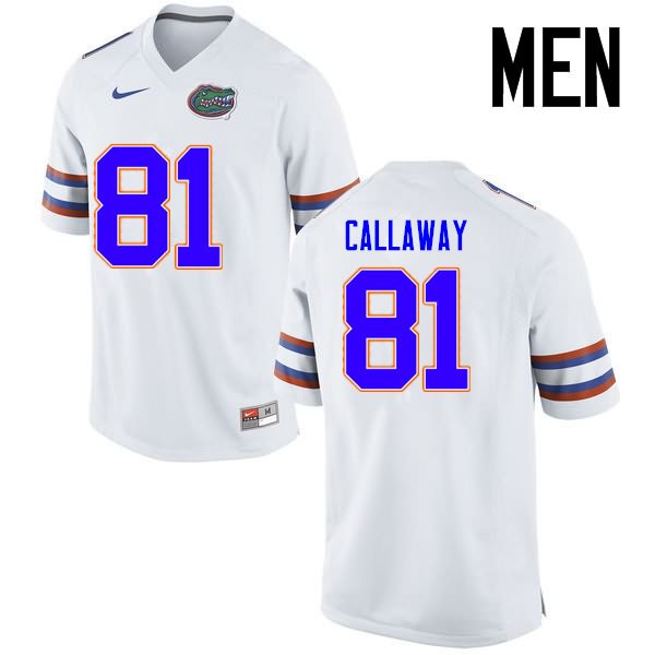 Men's NCAA Florida Gators Antonio Callaway #81 Stitched Authentic Nike White College Football Jersey PXG8465DU